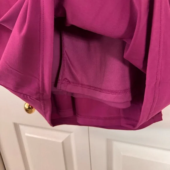 Women’s v-neck ruched sleeveless dress in magenta, size XL NWT - Picture 7 of 14